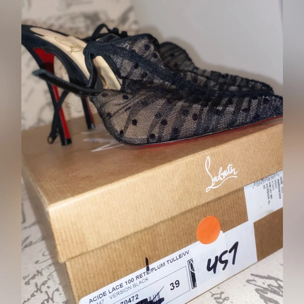 Christian Louboutin Acide 100 Rete/plum Tulle pump - Picture 9 of 16